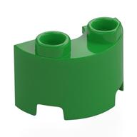 Brick Round, Half 1 x 2 (Bright Green)