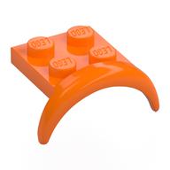 Wheel Arch, Mudguard 2 x 3 x 1 1/3 with 2 x 2 Plate (Orange)