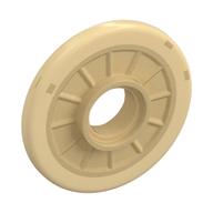 Wheel Wheelchair with Pin Hole, Fixed Tan Hard Rubber Tire Pattern (Tan)