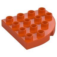 Duplo Plate Round Corner 4 x 4 (Reddish Orange)
