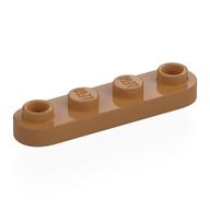 Plate Special 1 x 4 Rounded with 2 Open Studs (Medium Nougat)