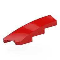Brick Wedged, Curved 1 x 4 with Stud Notch Left (Red)