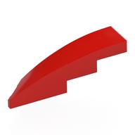 Brick Wedged, Curved 1 x 4 with Stud Notch Right (Red)