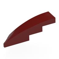 Brick Wedged, Curved 1 x 4 with Stud Notch Right (Dark Red)