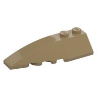 Brick Wedged, Curved 6 x 2 Left, Smooth Inner Walls (Dark Tan)