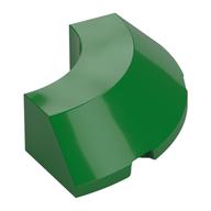 Brick Round Corner 4 x 4 x 1 with Bottom Cut Outs, No Studs, Flat Top (Green)