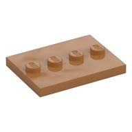 Plate Special 3 x 4 with 1 x 4 Center Studs [Plain] (Medium Nougat)