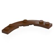 Plate Round Corner 5 x 5 with 4 x 4 Round Cutout (Reddish Brown)