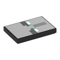 Tile 2 x 3 with Illager Face, Dark turquoise Eyes Print (Black)