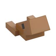 Animal Body Part, Head Blocky Armadillo with Black Eyes Print (Medium Nougat)