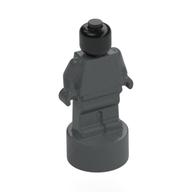 Minifig Trophy Statuette with Black Head Pattern (Dark Bluish Gray)