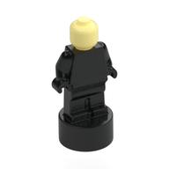 Minifig Trophy Statuette with Bright Light Yellow Head Pattern (Black)