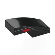 Brick Curved 2 x 1 No Studs with Silver Line, Red Eye on Side Print (Black)