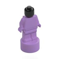 Minifig Trophy Statuette with Black Head Pattern (Medium Lavender)