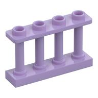 Fence Spindled 1 x 4 x 2 [4 Top Studs] (Lavender)