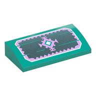 Brick Curved 2 x 4 x 2/3 No Studs with Lavender Crystal, Border on Sand Green Wooden Boards Print (Dark Turquoise)