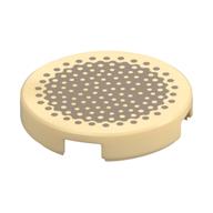 Tile Round 2 x 2 with Tan Dots on Dark Tan Background Print (Tan)