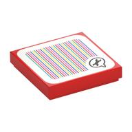Tile 2 x 2 with Spanner in Speech Bubble and Barcode Print (Sticker) (Red)