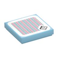 Tile 2 x 2 with Question Mark Box and Barcode Print (Sticker) (Medium Azure)