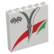 Panel 1 x 6 x 5 with Zipper, OCTAN Logo Print (White)