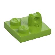 Hinge Plate 2 x 2 Locking with 1 Finger on Top (Lime)