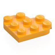 Plate Angled 3 x 3 with Heart Shape (Bright Light Orange)