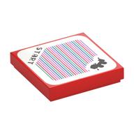 Tile 2 x 2 with 'START', Jumbo Vehicle and Barcode Print (Sticker) (Red)