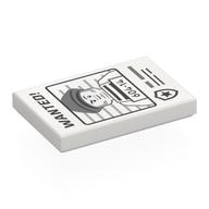 Tile 2 x 3 with Wanted Poster, '604-14' Print (White)