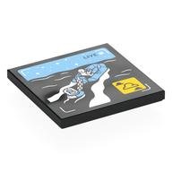 Tile 4 x 4 with Rubber Raft Rescue Print (Black)