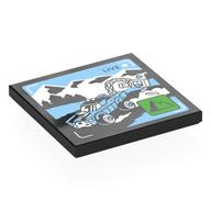 Tile 4 x 4 with Truck Pulling Bank Safe Print (Black)