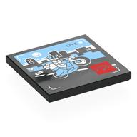 Tile 4 x 4 with Thief on Motor Cycle Print (Black)