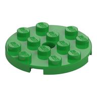 Plate Round 4 x 4 with Pin Hole (Bright Green)