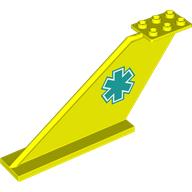 Tail 12 x 2 x 5 with Dark Turquoise Star of Life Print (Vibrant Yellow)
