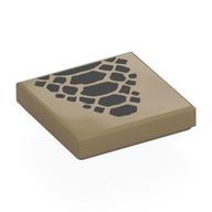Tile 2 x 2 with Dark Brown Scales Print (Dark Tan)