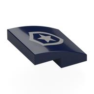 Brick Curved 2 x 2 x 2/3 with Silver Police Badge Print (Dark Blue)