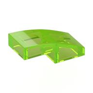 Brick Curved 2 x 1 No Studs [1/2 Bow] (Trans-Bright Green)