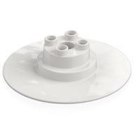 Duplo Brick Round 2 x 2 Studs, Thin Disc (White)