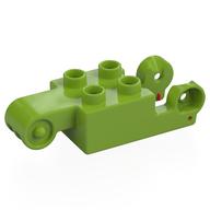 Duplo Brick 2 x 4 with 4 Studs and Hinge Male and Female (Lime)