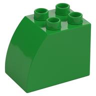 Duplo Brick 2 x 3 x 2 with Curved Top (Bright Green)