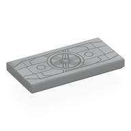 Tile 2 x 4 with Grey Airlock Print (Light Bluish Gray)