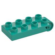 Duplo Plate 2 x 5 with 8 Studs and Hinge (Dark Turquoise)