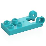 Duplo Plate 2 x 3 with 4 Studs and Reinforced Hinge (Medium Azure)