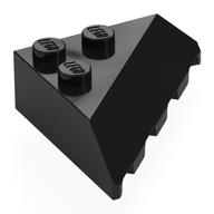 Brick Wedged, Sloped 4 x 4 Corner (Black)