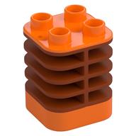 Duplo Brick 2 x 2 x 2 Orange with Flex Spring (Dark Orange)