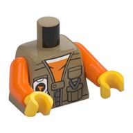 Torso Jacket, Pockets, White Radio, Orange Shirt Print, Orange Arms, Yellow Hands (Dark Tan)