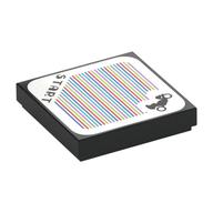 Tile 2 x 2 with 'START', Tri-Speeder and Barcode Print (Sticker) (Black)