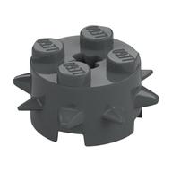 Brick Round 2 x 2 Special with Spikes (Dark Bluish Gray)