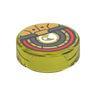 Tile Round 1 x 1 with Mech Eye Print (Trans-Yellow)