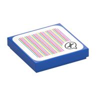 Tile 2 x 2 with Spanner in Speech Bubble and Barcode Print (Sticker) (Blue)