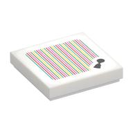 Tile 2 x 2 with Horn and Barcode Print (Sticker) (White)